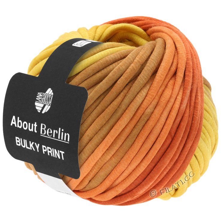 Lana Grossa BULKY Print (ABOUT BERLIN) | 101-giallo/arancio/marrone dorato/salmone