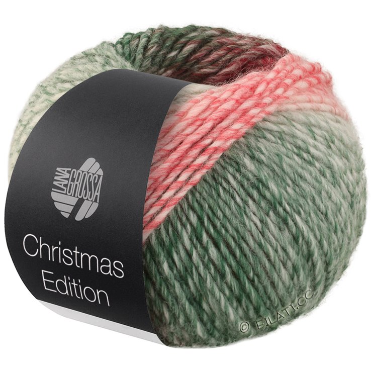 Lana Grossa CHRISTMAS EDITION BIG | 201-mora/rosso scuro/rosso/rosso chiaro/ecru/verde bianco/verde scuro/verde nero