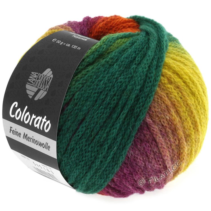 Lana Grossa COLORATO | 001-giallo/verde chiaro/verde/turchese /verde grigio