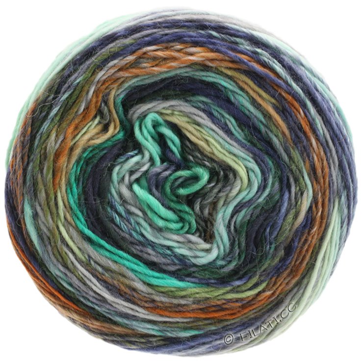 Lana Grossa COLORISSIMO | 01-menta/blu chiaro/melanzana/grigio chiaro/grigio scuro/marrone