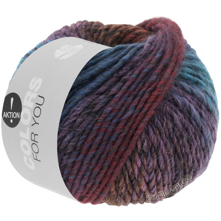Lana Grossa COLORS FOR YOU | 137-viola antico/grigio scuro/arancio/rosso scuro/blu ottanio/ottanio scuro/ottanio chiaro/lilla/rosa antico