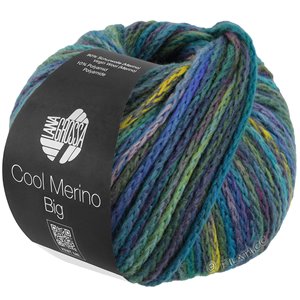 Lana Grossa COOL MERINO Big Color | 407-giada/ottanio/turchese  /beige rosato/melanzana/verde giallo/reale/grigio blu