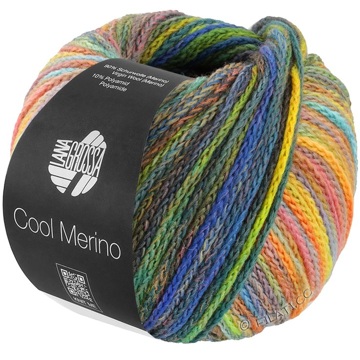Lana Grossa COOL MERINO Color | 311-verde/giallo/blu/ottanio/oliva scuro/ocra/lilla/rosa vivo