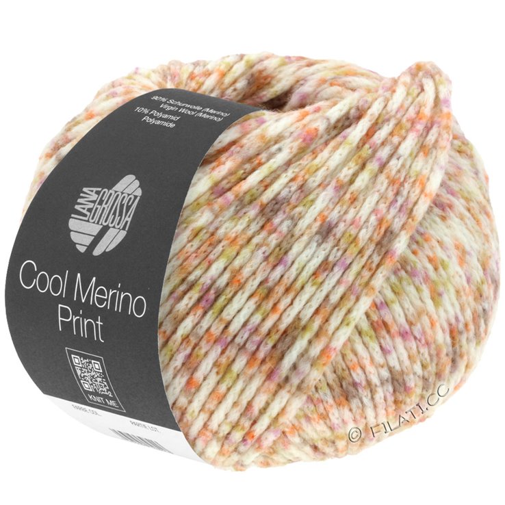 Lana Grossa COOL MERINO Print | 106-lilla/arancio/ecru/senape