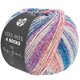 Lana Grossa COOL WOOL 4 SOCKS PRINT | 7760-blu scuro/grigio delicata/grigio blu/porpora lilla/fucsia/rosso