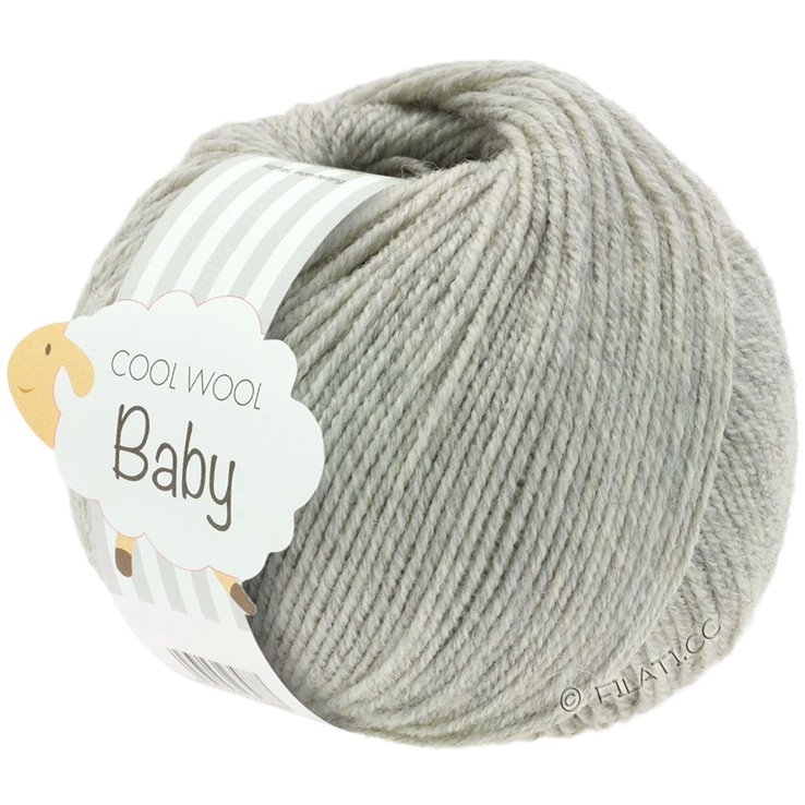 Lana Grossa COOL WOOL Baby 25g | 206-grigio chiaro puntinato