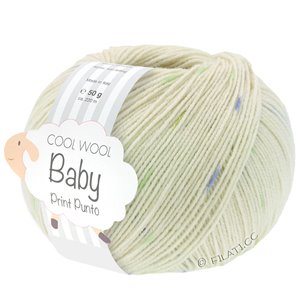 Lana Grossa COOL WOOL Baby Uni/Print 50g | 365-crema/oliva chiaro/verde delicata/grigio blu