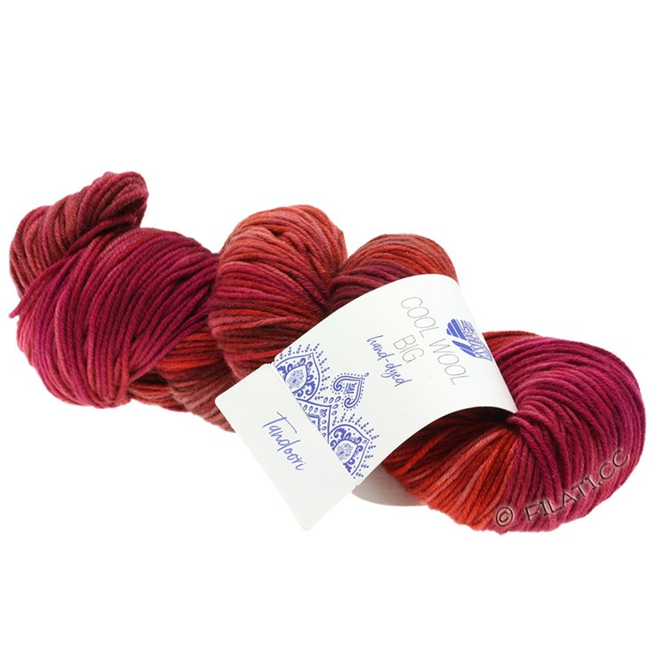 Lana Grossa COOL WOOL Big Hand-dyed | 201-rosso/terracotta/rosa vivo/ciclamino/marrone cioccolato/rosa antico