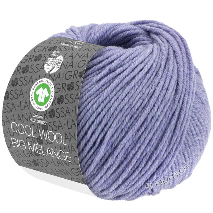Lana Grossa COOL WOOL Big Melange (GOTS) | 201-lilla puntinato
