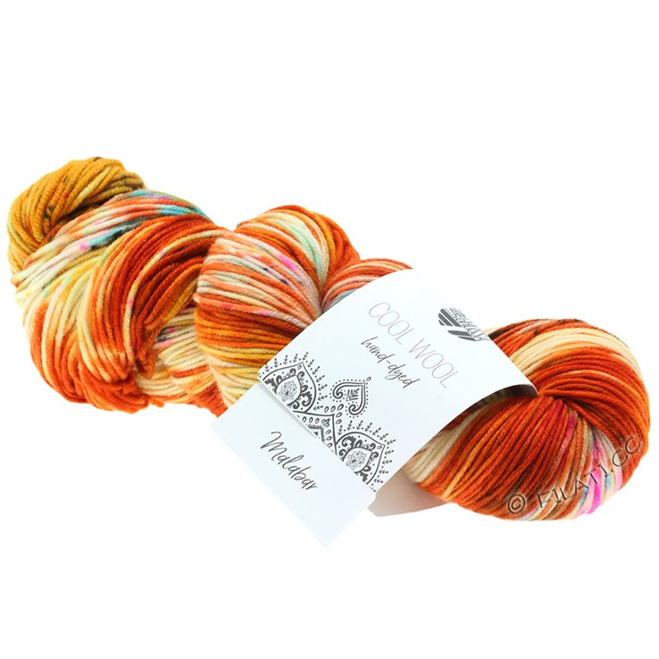Lana Grossa COOL WOOL Hand-dyed | 101-ruggine/arancio/ecru/giallo/rosa vivo/verde