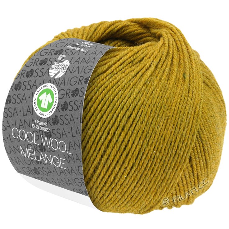 Lana Grossa COOL WOOL Melange (GOTS) | 108-oliva scuro/giallo oliva puntinato