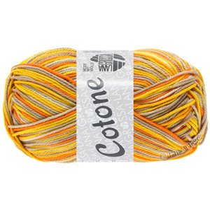 Lana Grossa COTONE  Print/Spray/Mouliné | 337-beige/taupe/giallo tuorlo uovo/arancio