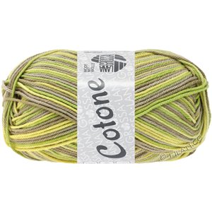 Lana Grossa COTONE  Print/Spray/Mouliné | 350-taupe/oliva chiaro/giallo chiaro/beige grigio