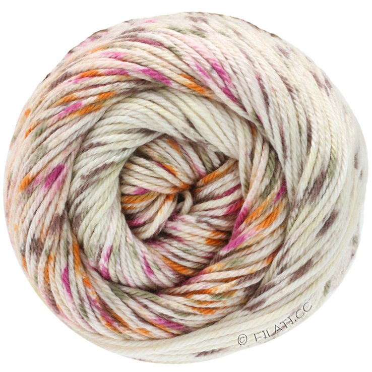 Lana Grossa COTONE Spray Dégradé | 221-ecru/beige/marrone/rosa vivo/arancio