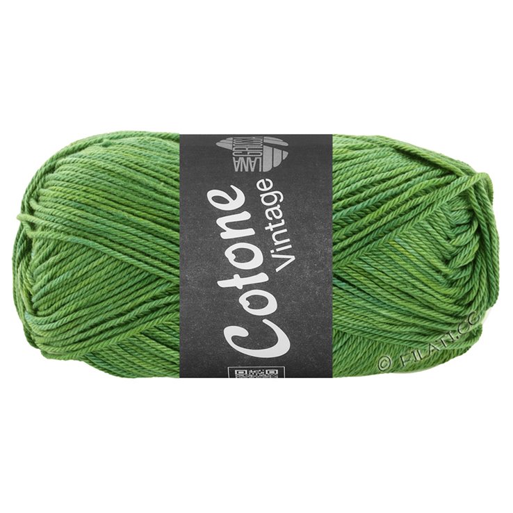 Lana Grossa COTONE Vintage | 261-verde/verde chiaro/giallo puntinato