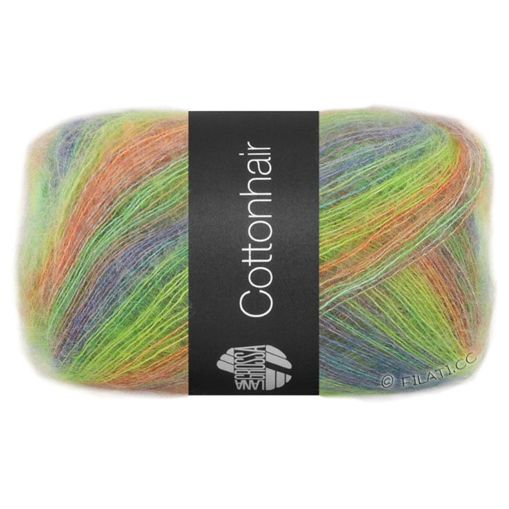 Lana Grossa COTTONHAIR | 102-arancio/verde/verde giallo/blu violetto/grigio marrone