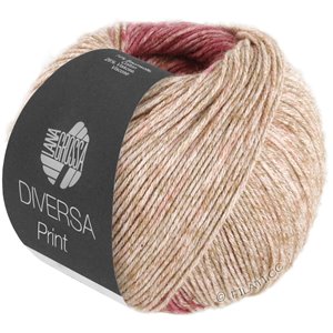 Lana Grossa DIVERSA PRINT | 102-rosa vivo/beige rosato/beige sabbia/bacca