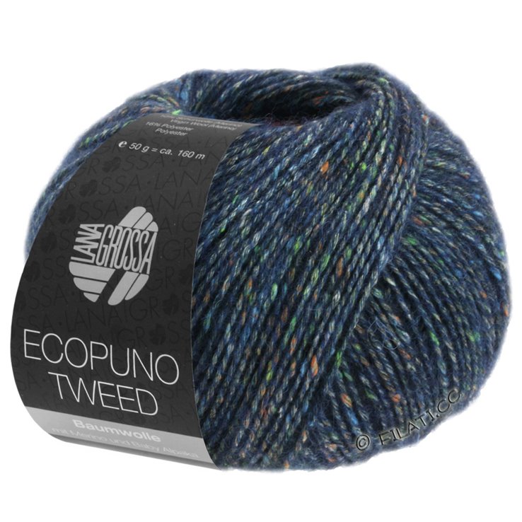 Lana Grossa ECOPUNO Tweed | 301-blu scuro puntinato