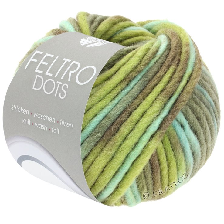 Lana Grossa FELTRO Dots | 1221-menta/verde grigio/oliva/verde reseda