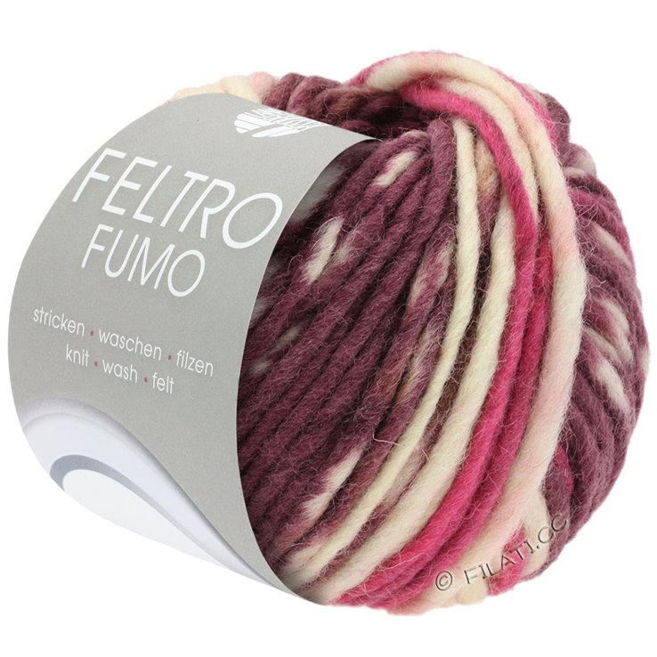 Lana Grossa FELTRO Fumo | 651-viola antico/rosa vivo/ecru/bacca/grigio marrone