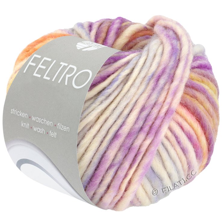 Lana Grossa FELTRO Rigato | 621-ecru/viola/rosa/beige