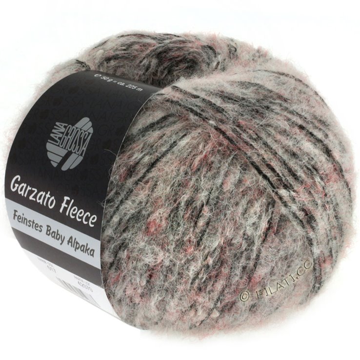 Lana Grossa GARZATO Fleece Uni/Print/Dégradé | 017-rosé/nero