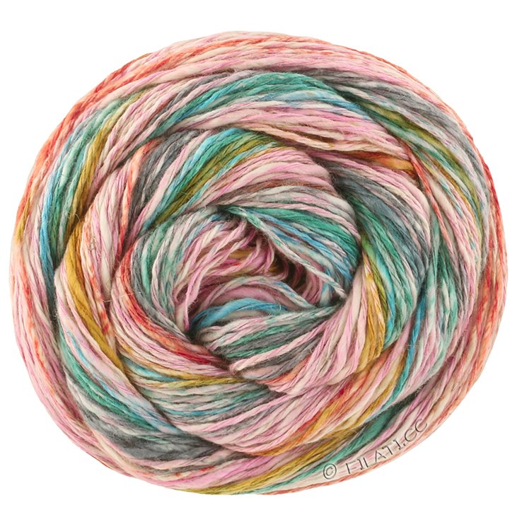 Lana Grossa GOMITOLO CALIFORNIA | 3041-rosa/senape/turchese /verde scuro/grigio blu/ruggine