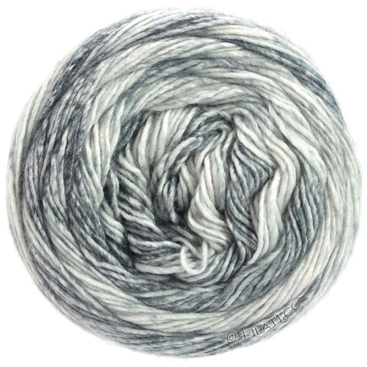 Lana Grossa GOMITOLO DUO 400 | 801-ecru/grigio chiaro/grigio medio/grigio scuro
