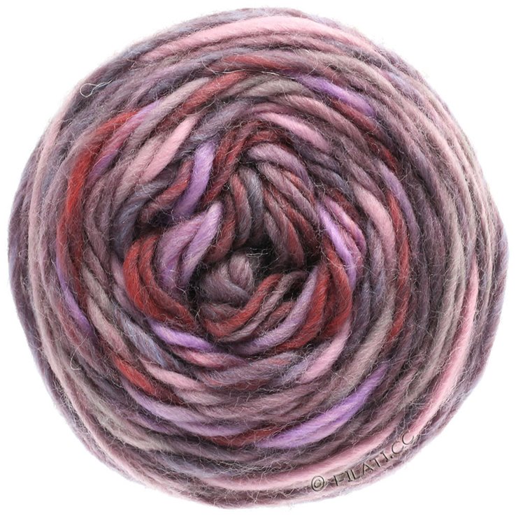 Lana Grossa GOMITOLO MERINO | 01-lilla/rosa grigio/bacca