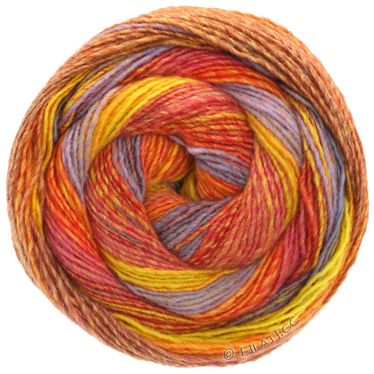 Lana Grossa GOMITOLO MOLTO | 601-rosso/arancio/blu violetto/giallo