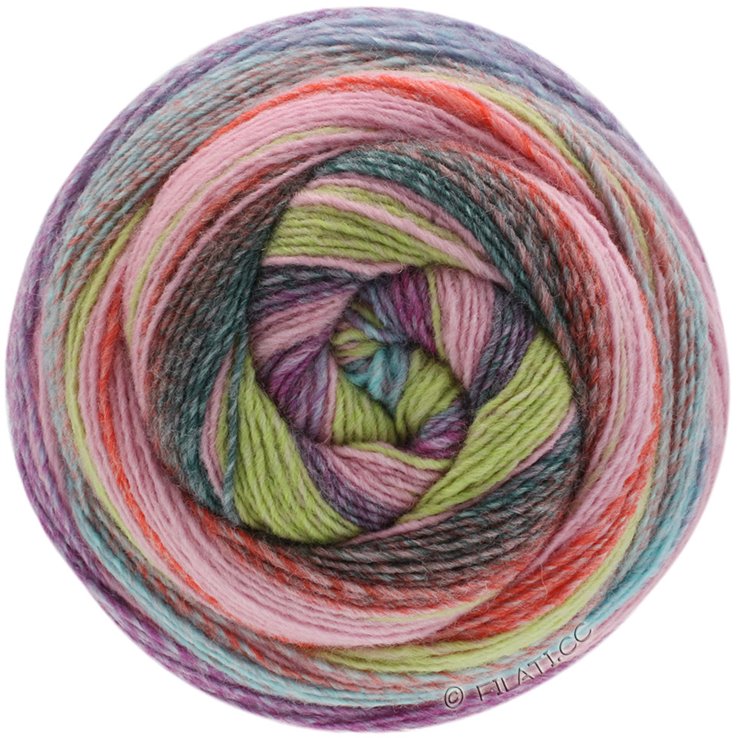 Lana Grossa GOMITOLO TOSCA | 161-rosa/rosso grigio/rosso/oliva chiaro/rosso blu/jeans