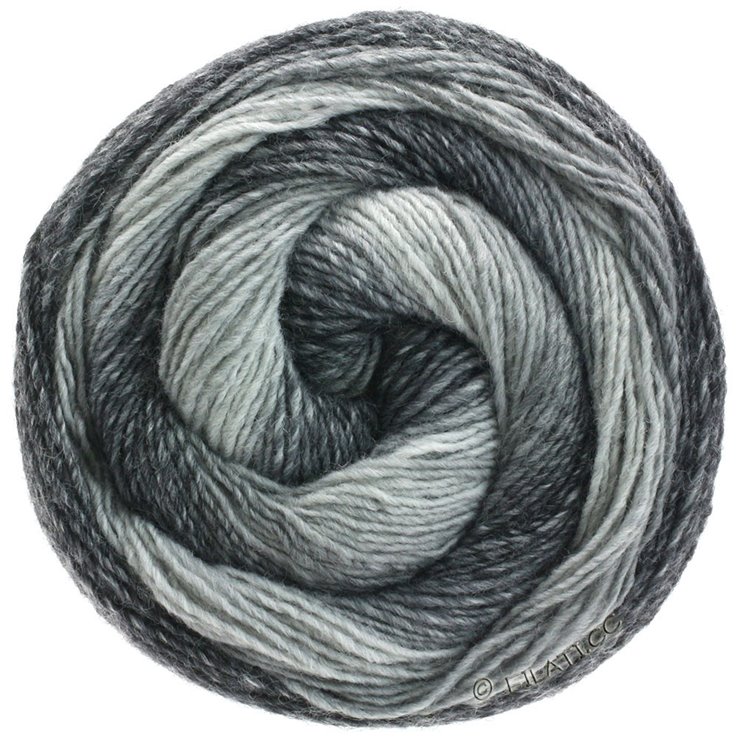 Lana Grossa GOMITOLO VERSIONE | 413-grigio argento/grigio chiaro/grigio medio/grigio scuro