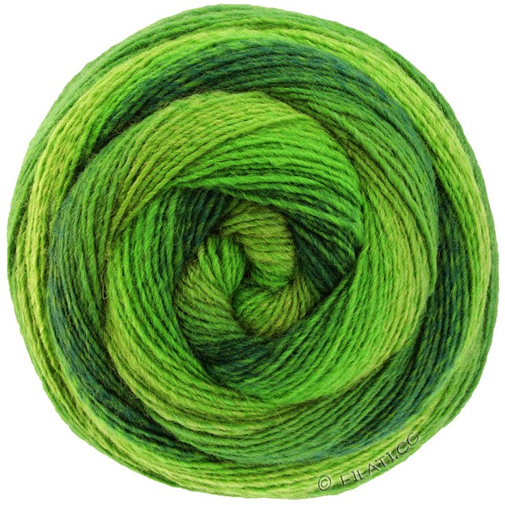 Lana Grossa GOMITOLO VERSIONE | 447-verde lime/verde maggio/verde erba/verde scuro/verde bottiglia