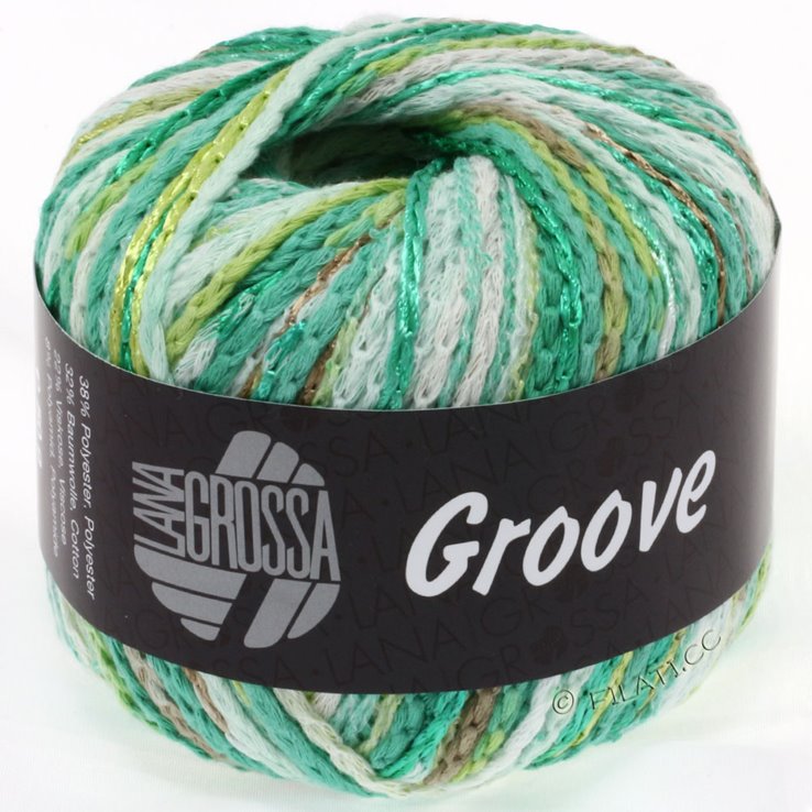 Lana Grossa GROOVE | 01-bianco/smeraldo/verde giallo/marrone