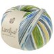 Lana Grossa LANDLUST DIE SOCKENWOLLE | 724-mela verde/giallo senape/ecru/grigio chiaro/grigio medio/blu jeans a strisce