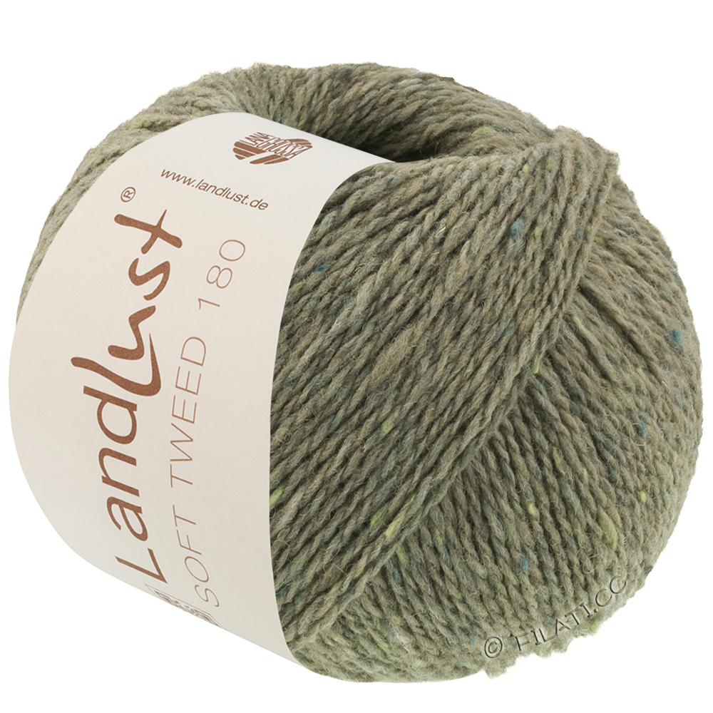 Lana Grossa LANDLUST Soft Tweed 180 | 135-verde salvia puntinato