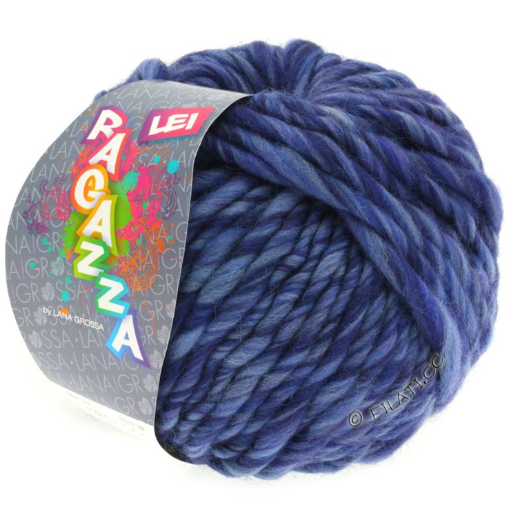Lana Grossa LEI Mouliné/Color Mix/Spray (Ragazza) | 109-blu jeans/marino puntinato