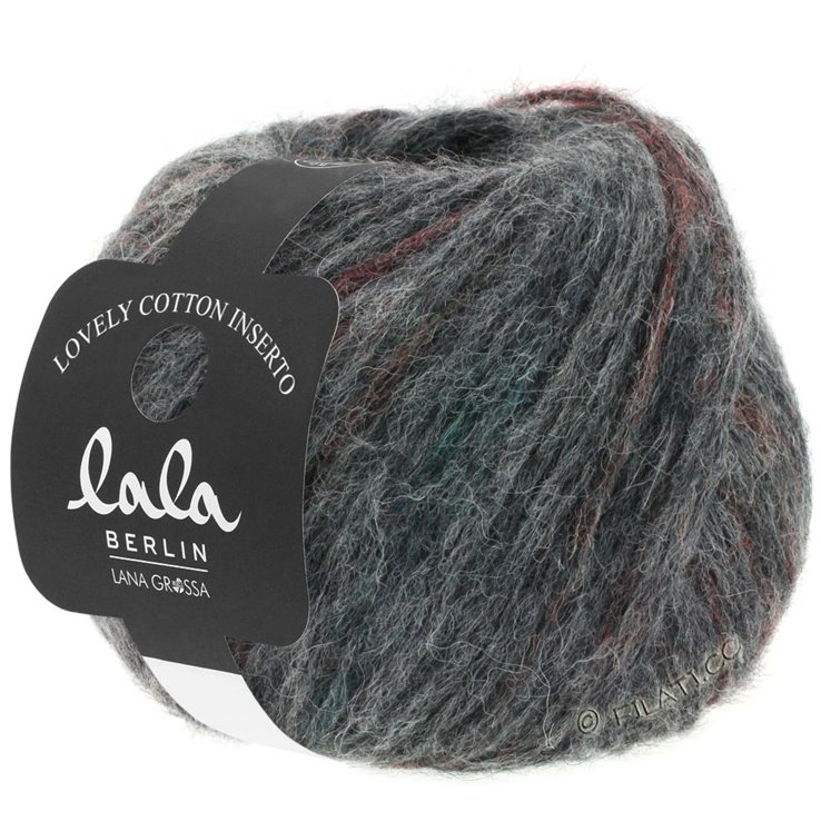 Lana Grossa LOVELY COTTON Inserto (lala BERLIN) | 103-antracite/borgogna