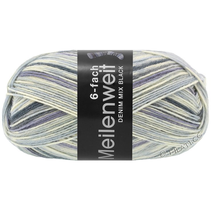 Lana Grossa MEILENWEIT 6-FACH 150g Denim Mix Black | 9596-