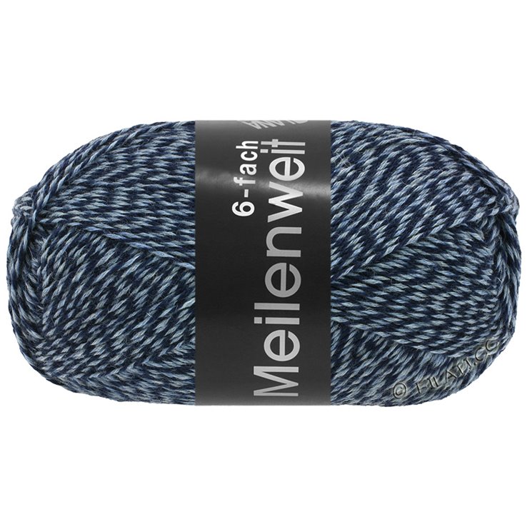 Lana Grossa MEILENWEIT 6-FACH 150g Mouliné/Tweed | 8503-blu scuro/blu chiaro