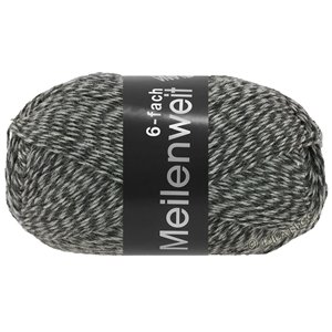 Lana Grossa MEILENWEIT 6-FACH 150g Mouliné/Print/Tweed | 8506-grigio scuro/grigio chiaro