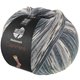 Lana Grossa MEILENWEIT 100g Cashmere Pista | 143-grigio acciaio/grigio scuro/grigio chiaro/grigio topo/blu pastello a strisce