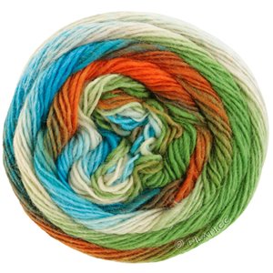 Lana Grossa MEILENWEIT 100g Color Mix Multi | 8012-giada/ruggine/lago verde/blu/blu chiaro/ecru/verde