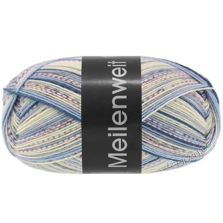 Lana Grossa MEILENWEIT 100g Blue Denim Mix | 4601-blu viola/ecru/grigio chiaro/grigio medio/grigio marrone/blu nero