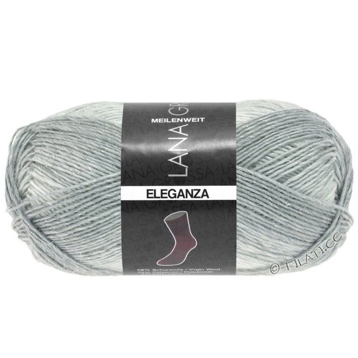 Lana Grossa MEILENWEIT 50g Eleganza | 6701-grigio argento/grigio chiaro