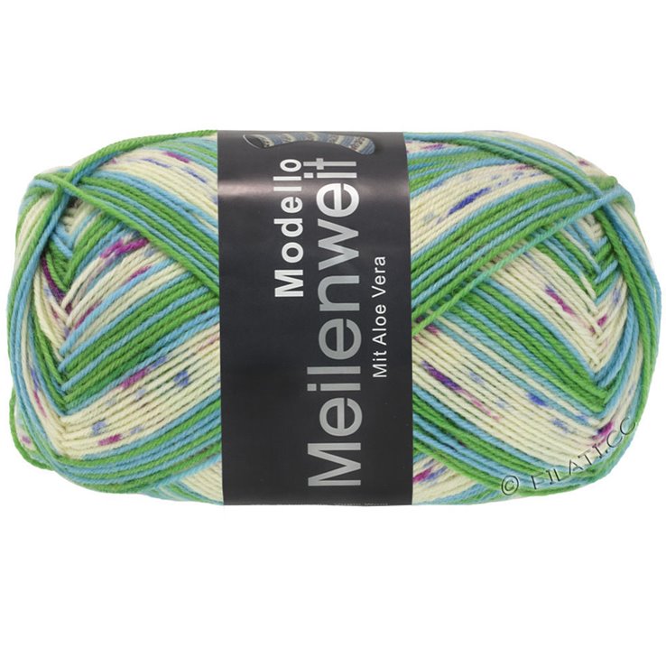 Lana Grossa MEILENWEIT 100g Modello | 4371-crema/viola/fucsia/azzurro/giada