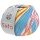Lana Grossa MEILENWEIT 100g Seta Adriana | 3246-blu chiaro/bianco/arancio/limette/rosa vivo