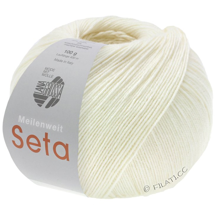 Lana Grossa MEILENWEIT 100g Seta | 01-bianco