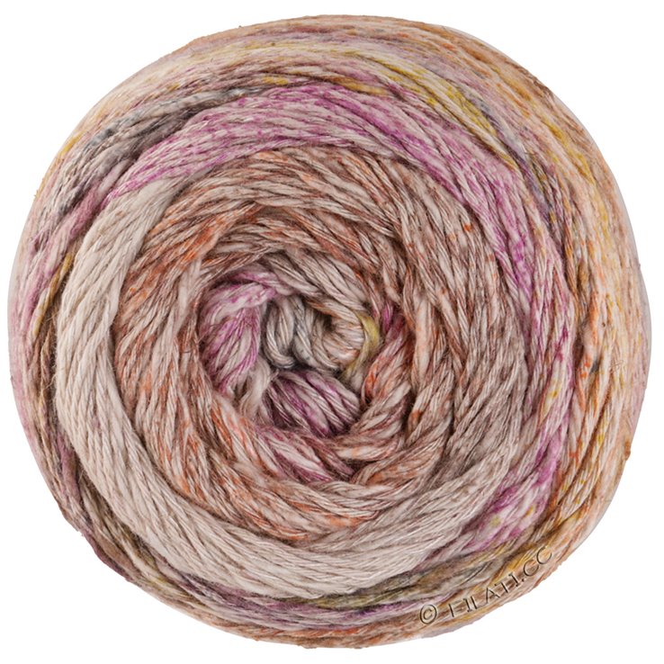 Lana Grossa MOSAICO (Linea Pura) | 012-fucsia/natura/taupe/cammello/bacca/grigio marrone/grigio/senape/salmone