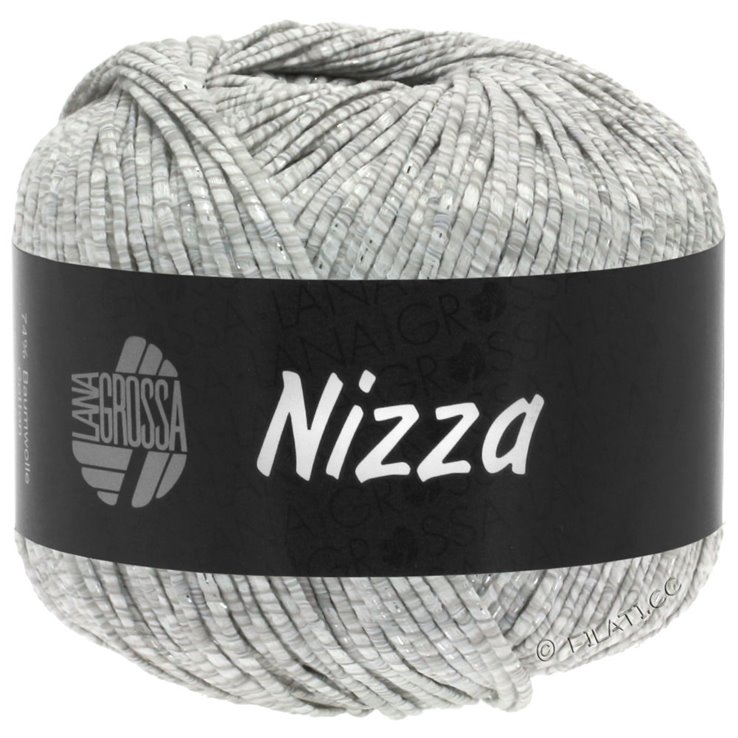 Lana Grossa NIZZA | 01-bianco/grigio chiaro/argento